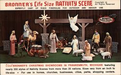 Bronner's Life Size Nativity Scene - Expertly cast of rigid fiberglas for outdoor and indoor use Frankenmuth, MI Postcard Postca Postcard