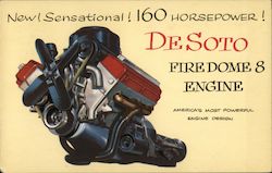 DeSoto Firedome 8 Engine America's most powerful engine design Postcard