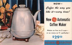 New Automatic Coffee Maker General Electric $29.50 Now Coffee the Way You Like It Every Time! Postcard