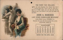John A. Babcock Live Stock Commission Merchant Union Stock Yards Postcard