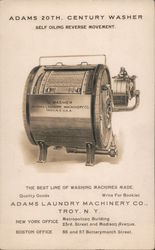 Adams 20th Century Washer - Self Oiling Reverse Movement Postcard