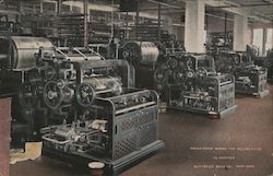 Press room where the Delineator is printed. Butterick Building Postcard