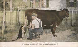 Are you getting all that's coming to you? - The Cyclone Woven Wire Fence Co. Postcard