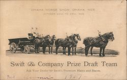 Swift & Company Prize Draft Team - Omaha Horse Show Postcard