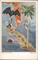 Flying to Heaven with Bacardi Postcard