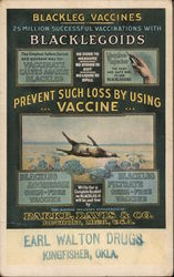 Blackleg Vaccienes - 25 Million successful vaccinations with Blacklegoids - Parke, Davis & Co Detroit, MI Postcard Postcard Postcard