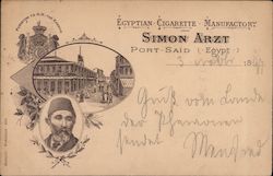 Egyptian Cigarette Manufactory Simon Arzt Port Said, Egypt Advertising Postcard Postcard Postcard