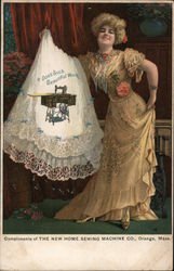 Compliments of the New Home Sewing Machine Co. - It Does Such Beautiful Work Postcard