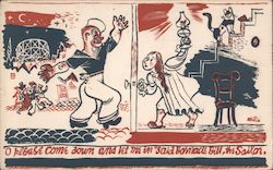 Normandy House Restaurant - Barnacle Bill the Sailor Postcard