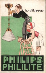 Art Deco Philips Phililite Postcard