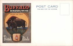 Buffalo Binder Twin Holds the Field British Made Postcard