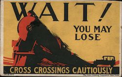 Wait! You may lose. Cross crossing cautiously Postcard