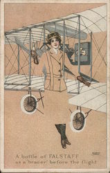 Fade-Away Lemp Falstaff as a 'bracer' before the flight Postcard
