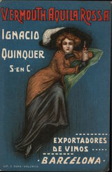 Vermouth Aquila Rossa Ignacio Quinquer S en C Exportadores de Vinos Barcelona Postcard