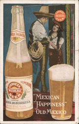 "Mexican Happiness" Old Mexico - Mexicali Beer Postcard