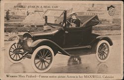 A "Reel" Star in a Real Car-Winsome Mary Pickford famous motion picture actress in her Maxwell Cabriolet Postcard