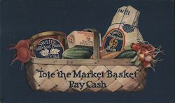 Tote the market basket pay cash Postcard