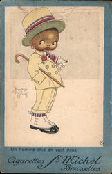 Cigarettes St. Michel Bruxelles - Un homme chic et vaut deux Postcard