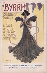 Byrrh Hygienique Tonique Nude Art Nouveau Woman Advertising Amoroso Postcard Postcard Postcard