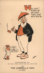 The Umbrella Man, Lowman & Handford Co Postcard
