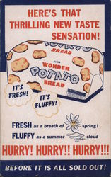 Here's that thrilling new taste sensation Wonder Potato Bread Postcard