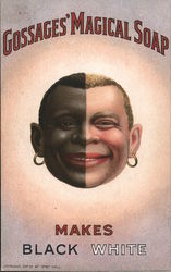 Gossages' Magical Soap Makes black white Postcard