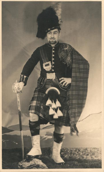 Man in Kilt, American Red Cross Service Club Scotland