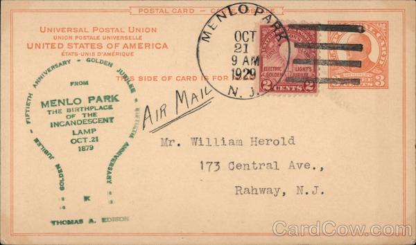 Thomas Edison 50th Anniversary of the Incandescent Lamp