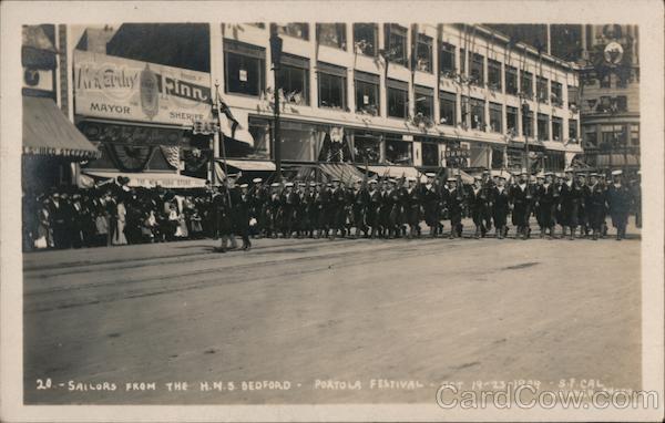 Sailors From the H.M.S. Bedford, Portola Festival, October 19-23, 1934 San Francisco California