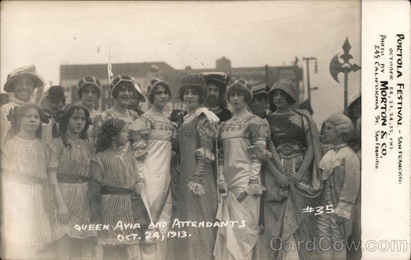 Queen Avia and Attendants, Portola Festival Oct. 24, 1913 San Francisco California