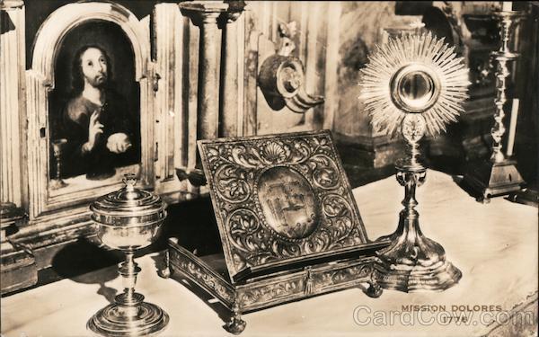 Mission Dolores 1776 Items on Altar San Francisco California