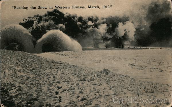 Bucking the Snow in Western Kansas, March 1912