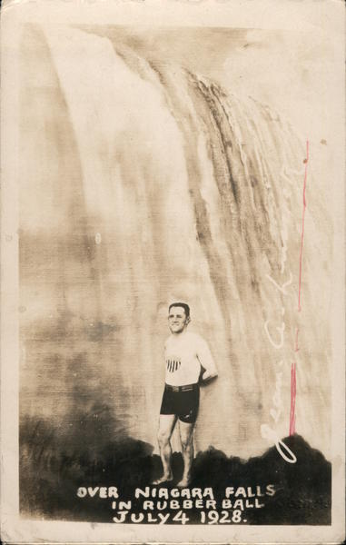 Jean Lussier Over Niagara Falls in Rubber Ball July 4, 1928 New York
