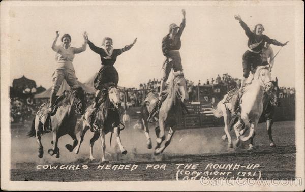 Cowgirls Headed for the Round-Up Doubleday Photo Cowboy Western