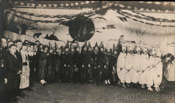 Large Group of children Dressed for Halloween, Witches