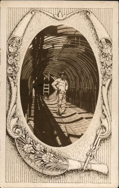 Man surrounded by rebar in tunnel Vignettes