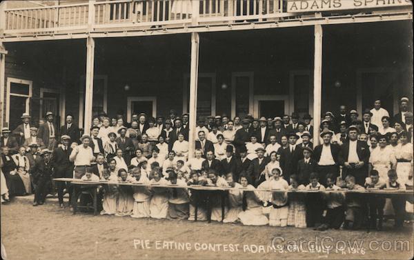 Pie eating contest July 14, 1916 Adams California