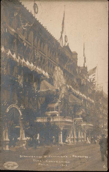Strawbridge & Clothier's Decorated Elk's Convention 1907 Philadelphia Pennsylvania