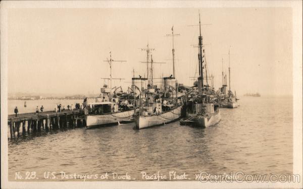 No. 28 U.S. Destroyers at Dock. Pacific Fleet Weidner Photo