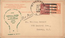 Thomas Edison 50th Anniversary of the Incandescent Lamp Postcard