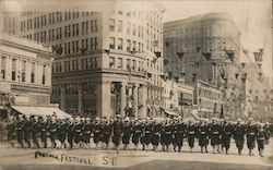 Portola Festival 1909 - Navy Sailors marching in formation Postcard