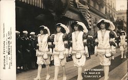 Portola Festival 1913 - Attendants to Queen Conchita Postcard