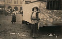 Woman, Portola Parade Oct. 24, 1913 Postcard