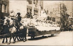 Float Carrying Many Ladies in the Portola Festival Parade Postcard