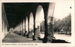 Old Mission Cloister, San Fernando Mission, California Postcard