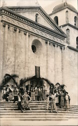 Old Spanish Days Fiesta at Mission in Santa Barbara Postcard