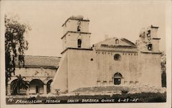 Franciscan Mission Santa Barbara, Quake June 29, 1925 Postcard