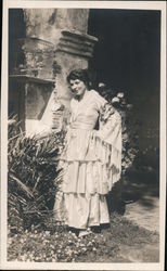 Woman, Tour Guide at Old Mission, Bird Cage Postcard