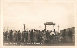 1933 Earthquake Bread line American Legion at the Hippodrome Skating Rink Postcard