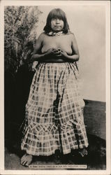 A Yuma Indian Maid in a Low Cut Ballroom Dress Bare-Breasts Postcard